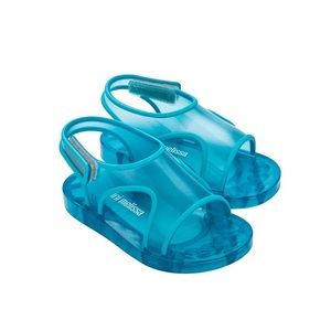 Mini Melissa Ocean Blue & Clear Aqua Jelly Sandals Girls Little Kids Size 12